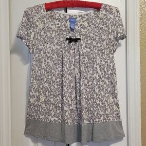 Simply Vera Vera Wang flounce sleeve printed top